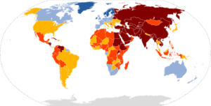 2025 Yılı Basın Özgürlüğü Endeksine ilişkin harita